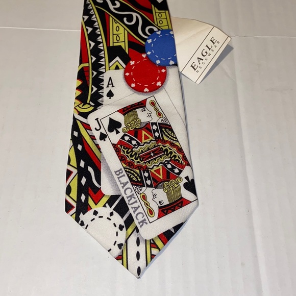 Eagle Neckwear Black Jack Design Polyester Necktie - Picture 1 of 4